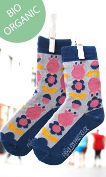 Frl. Prusselise Socken aus Biobaumwolle im Tulpen Design